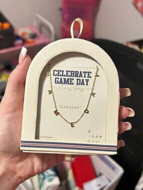 14K Gold Dipped "Game Day" Initial Station Necklace